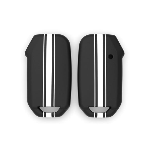 JVCV® Car Key Cover Compatible with Kia Seltos Facelift HTX and Carens X 4 Button Smart Key - Rally Stripe