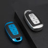 JVCV® Premium Soft TPU Leather Pattern Key Cover Compatible with Hyundai Verna 3 Button Smart Key
