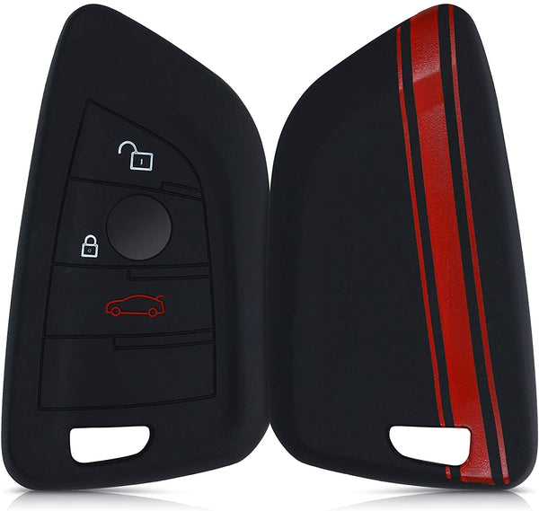 JVCV® Car Key Cover Compatible with BMW Blade Smart Key - Rally Stripe