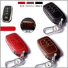 Car Styling Soft Handmade Leather Key Cover Compatible with Toyota 3 Button Smart Key with Keychain