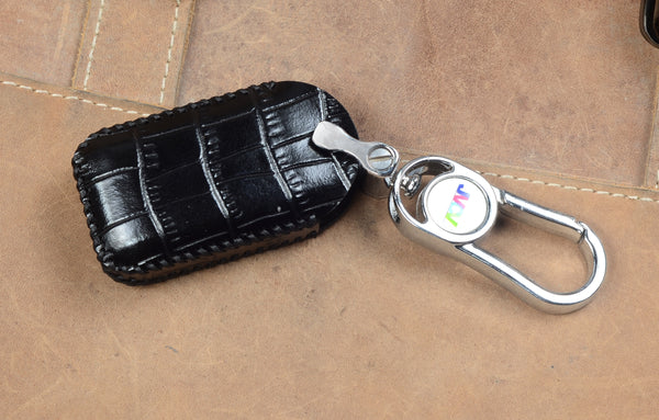 JVCV® Handmade Leather Crocodile Pattern Key Cover – Compatible with Suzuki Jimny, Fronx, Grand Vitara, Baleno, XL6, Swift, Ertiga, Dzire & Toyota Rumion, Urban Cruiser, Glanza, Hyryder – Smart Key
