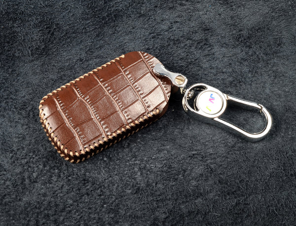 JVCV® Handmade Leather Crocodile Pattern Key Cover – Compatible with Tata Sierra, Curvv & Curvv EV Smart Key