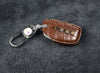 JVCV® Handmade Leather Crocodile Pattern Key Cover – Compatible with Hyundai Alcazar & Creta – 4 Button Smart Key