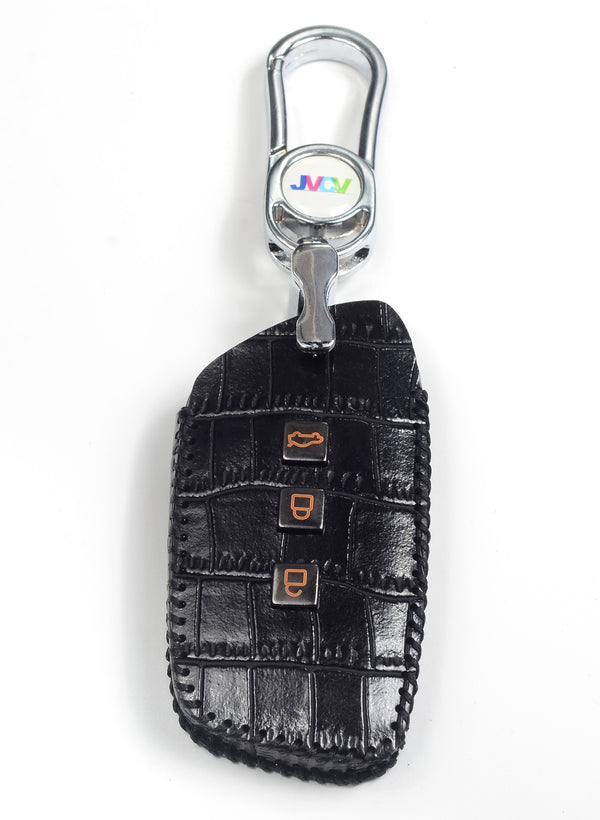 JVCV® Handmade Leather Crocodile Pattern Key Cover – Compatible with New MG Hector, Hector Plus, Windsor & Windsor Pro EV Smart Key