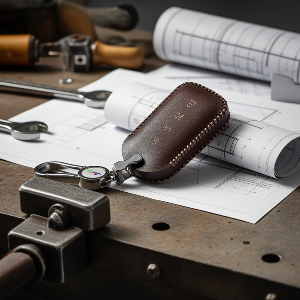 JVCV® Car Styling Soft Handmade Leather Key Cover Compatible with Tata Curvv and Curvv EV Smart Key
