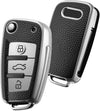JVCV® Premium Soft TPU Leather Pattern Key Cover Compatible with Audi A1 A3 A6 Q2 Q3 Q7 TT TTS R8 S3 S6 RS3 Folding Key