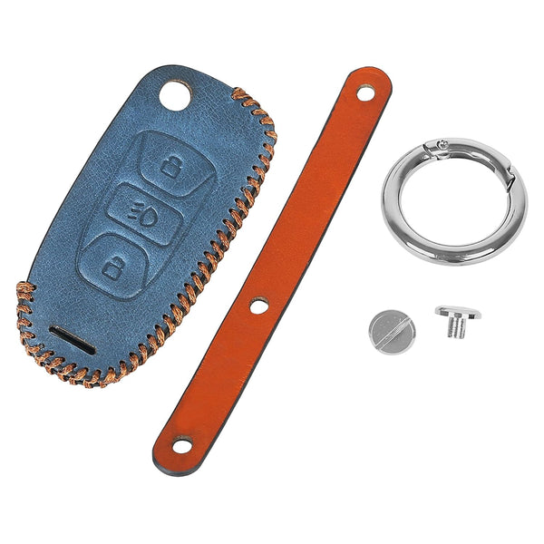 JVCV® Soft Handmade Leather Key Cover Compatible with Tata Curvv Tiago Tigor Nexon Punch Hexa Zest Bolt Safari Storme Flip Key