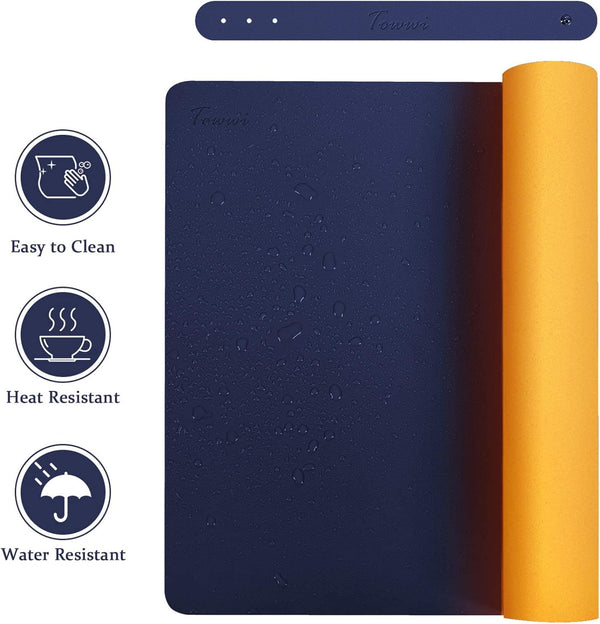 JVCV® Large Premium Vegan Leather Desk Mat Non Slip Extended Mouse Pad Reversible for Work from Home Office Gaming Accessories 80 X 40 cm
