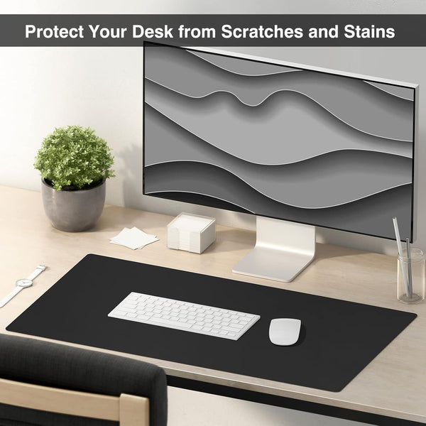 JVCV® Large Premium Vegan Leather Desk Mat Non Slip Extended Mouse Pad Reversible for Work from Home Office Gaming Accessories 80 X 40 cm