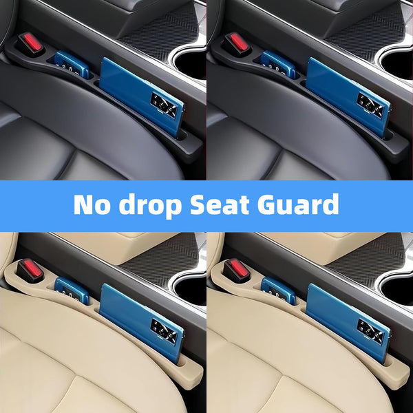 JVCV® Car Seat Gap Filler with Double Slot Storage – Premium PU Leather Gap Plug Organizer for Cars | Anti-Drop Design, Easy Installation – Black, Beige &amp; Brown