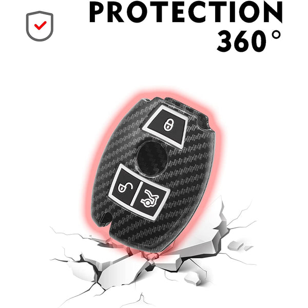 Hard Case Key Cover Compatible with Mercedes Benz Smart Key