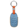 JVCV® Soft Handmade Leather Key Cover Compatible with Hyundai Verna 2023 Car 4 Button Smart Key