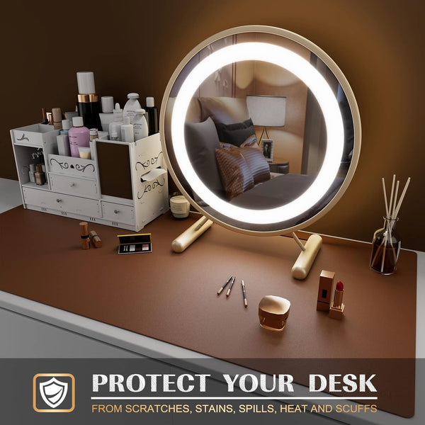 JVCV® Large Premium Vegan Leather Desk Mat Non Slip Extended Mouse Pad Reversible for Work from Home Office Gaming Accessories 80 X 40 cm
