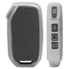 JVCV® Premium Soft TPU Leather Pattern Key Cover Compatible with Kia Seltos Facelift HTX and Carens X Line 4 Button Smart Key