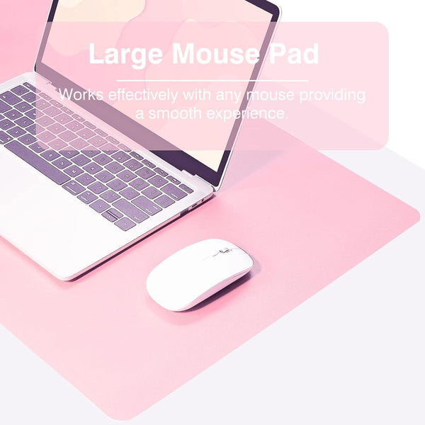 JVCV® Large Premium Vegan Leather Desk Mat Non Slip Extended Mouse Pad Reversible for Work from Home Office Gaming Accessories 80 X 40 cm