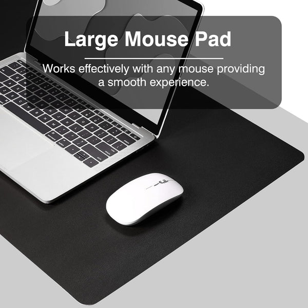 JVCV® Large Premium Vegan Leather Desk Mat Non Slip Extended Mouse Pad Reversible for Work from Home Office Gaming Accessories 80 X 40 cm
