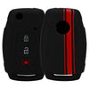 JVCV® Car Key Cover Compatible with Mahindra XUV 300 and Alturas G4 Flip Key - Rally Stripe