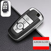 VCV® Premium Soft TPU Leather Pattern Key Cover Compatible with Ford Ecosport Aspire Freestyle Endeavour Push Button Start Car Key
