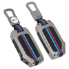 JVCV® Metal Key Cover Compatible with Kia Seltos Facelift HTX and Carens X Line 4 Button