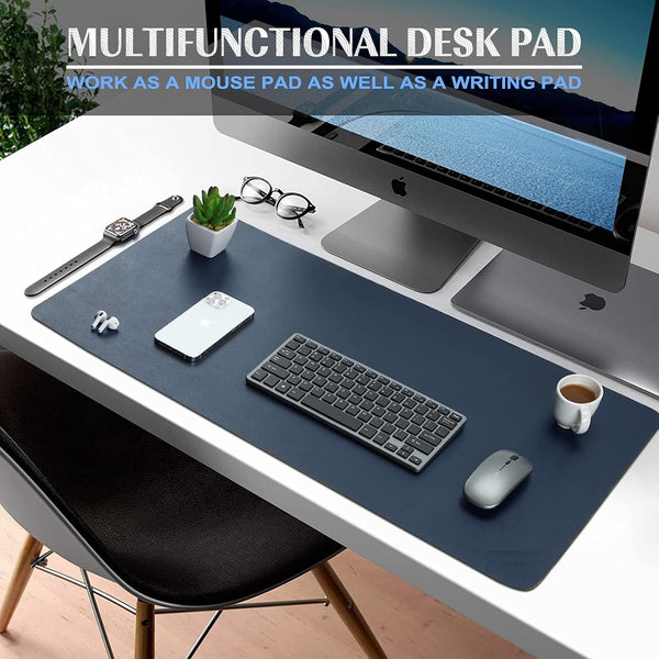 JVCV® Large Premium Vegan Leather Desk Mat Non Slip Extended Mouse Pad Reversible for Work from Home Office Gaming Accessories 80 X 40 cm