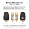 JVCV® Premium Soft Gold Border TPU Leather Pattern Key Cover Compatible with Tata Nexon, Harrier, Tiago EV, Altroz, Tigor, Safari, Nexon EV, Punch, Punch EV 4 Button Smart Key
