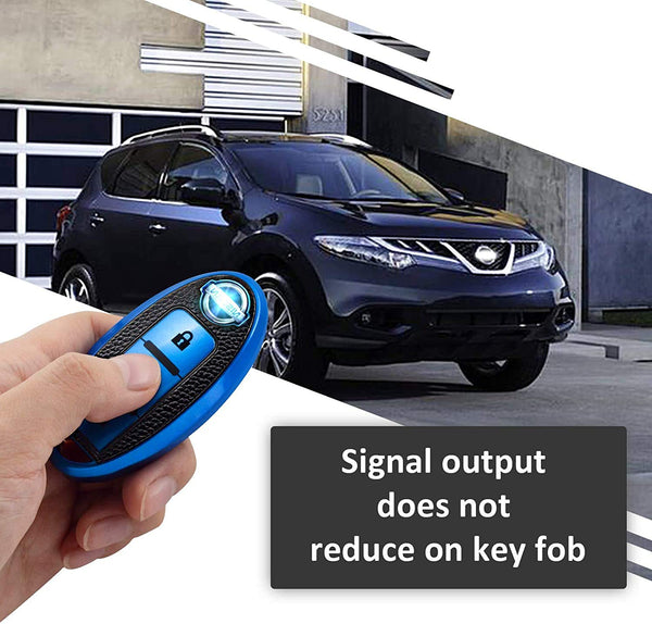 JVCV® Premium Soft TPU Leather Pattern Key Cover Compatible with Nissan Smart Key