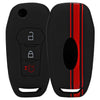 JVCV® Car Key Cover Compatible with Ford Endeavour Figo Aspire Freestyle Flip Key - Rally Stripe