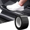 JVCV® Car Sticker 5D Gloss Carbon Fiber Rubber,Entry Guard Protector Strip Car Door Sill Protector,Bumper Door Guard Scuff Plate Protectors Tape Anti-Scratch Step