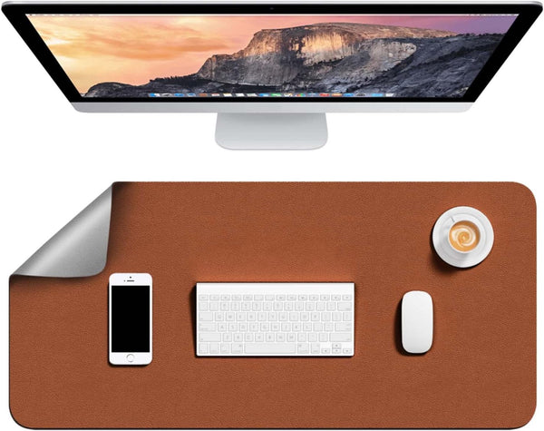 JVCV® Large Premium Vegan Leather Desk Mat Non Slip Extended Mouse Pad Reversible for Work from Home Office Gaming Accessories 80 X 40 cm