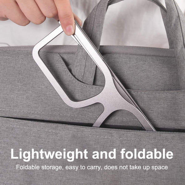 JVCV® Creative Laptop Stand, Ergonomic Foldable Portable Aluminum Cooling Desktop Holder Riser for Notebook Tablet, Compatible with MacBook Air Pro More 10-15.6” Laptops