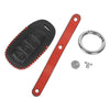 JVCV® Soft Handmade Leather Key Cover Compatible with Hyundai Verna 2023 Car 4 Button Smart Key