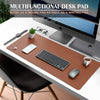 JVCV® Large Premium Vegan Leather Desk Mat Non Slip Extended Mouse Pad Reversible for Work from Home Office Gaming Accessories 80 X 40 cm