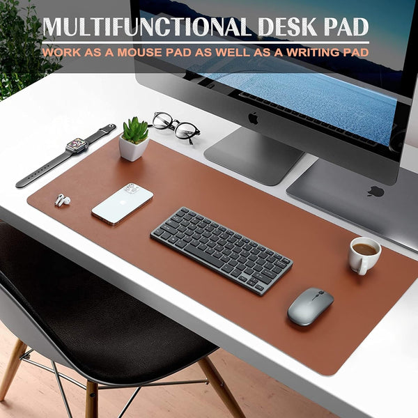 JVCV® Large Premium Vegan Leather Desk Mat Non Slip Extended Mouse Pad Reversible for Work from Home Office Gaming Accessories 80 X 40 cm