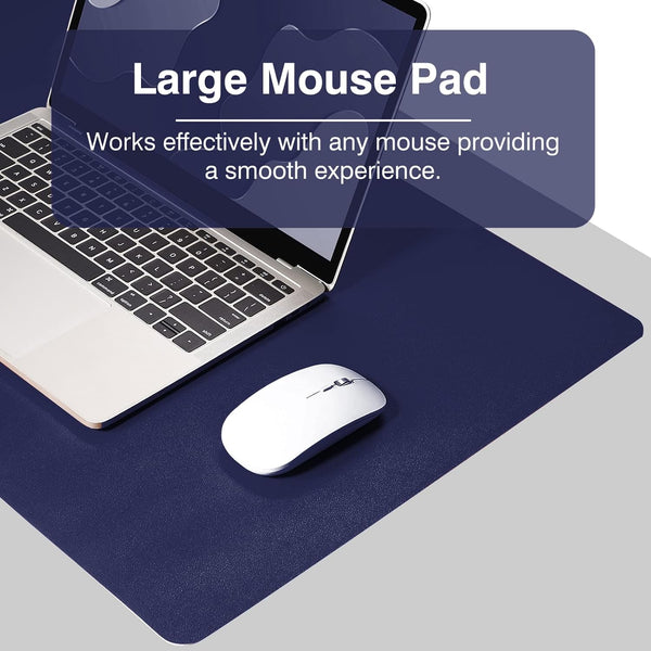 JVCV® Large Premium Vegan Leather Desk Mat Non Slip Extended Mouse Pad Reversible for Work from Home Office Gaming Accessories 80 X 40 cm