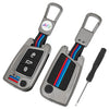 JVCV® Metal Key Cover compatible with Skoda Slavia Kushaq Taigun Tiguan Virtus Octavia Kodiaq Superb Folding Key
