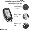 JVCV® Premium Soft TPU Leather Pattern Key Cover Compatible with Hyundai Creta, i10 Grand, i20 Elite, i20 Active, Xcent, Verna 4s, Tucson, Elantra, Grand i10 Nios 3 Button Smart Key