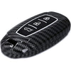 Hard Case Key Cover Compatible with Hyundai Verna 3 Button Smart Key (Carbon Black)