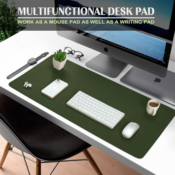 JVCV® Large Premium Vegan Leather Desk Mat Non Slip Extended Mouse Pad Reversible for Work from Home Office Gaming Accessories 80 X 40 cm