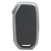 JVCV® Premium Soft TPU Leather Pattern Key Cover Compatible with Kia Seltos Facelift HTX and Carens X Line 4 Button Smart Key