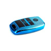 JVCV® Premium Soft TPU Leather Pattern Key Cover Compatible with Kia Seltos Sonet Carens 3 Button Push Start Car Key
