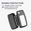 JVCV® Hard Case Key Cover – Carbon Black Finish – Compatible with Volkswagen Polo, Vento, Jetta, Ameo, Passat & Skoda Rapid, Laura, Superb, Octavia, Fabia, Yeti Folding Key