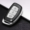 JVCV® Premium Soft TPU Leather Pattern Key Cover Compatible with Hyundai Creta, i10 Grand, i20 Elite, i20 Active, Xcent, Verna 4s, Tucson, Elantra, Grand i10 Nios 3 Button Smart Key