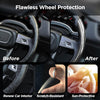 JVCV® 2 Pcs Universal Fit High Gloss Carbon Fiber Texture Segmented Car Steering Wheel Cover Hard Car Wheel Grip Non Slip Cover Protector Interior Accessory