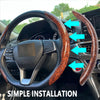 JVCV® Premium ABS Steering Wheel Trim Cover – Wood Pattern | Luxury Car Interior Decorative Overlay | Anti-Slip Scratch-Resistant Stylish Upgrade | Universal Fit for Most Cars