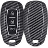 Hard Case Key Cover Compatible with Hyundai Verna 3 Button Smart Key (Carbon Black)