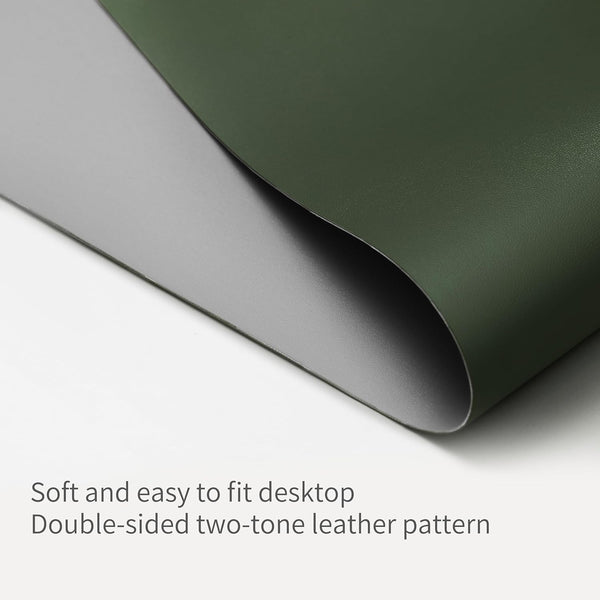 JVCV® Large Premium Vegan Leather Desk Mat Non Slip Extended Mouse Pad Reversible for Work from Home Office Gaming Accessories 80 X 40 cm