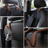 Headrest Hooks for Car, Back Seat Organizer Black Leather Hanger Holder Hook, for Hanging Purses and Bags and Coats, Pack of 2