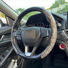JVCV® Premium ABS Steering Wheel Trim Cover – Wood Pattern | Luxury Car Interior Decorative Overlay | Anti-Slip Scratch-Resistant Stylish Upgrade | Universal Fit for Most Cars