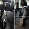 Headrest Hooks for Car, Back Seat Organizer Black Leather Hanger Holder Hook, for Hanging Purses and Bags and Coats, Pack of 2