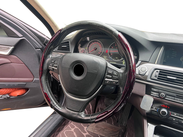JVCV® 2 Pcs Universal Fit Checkered Pattern High Gloss Segmented Steering Wheel Cover – Hard Car Wheel Grip | Non-Slip Cover Protector | Interior Accessory